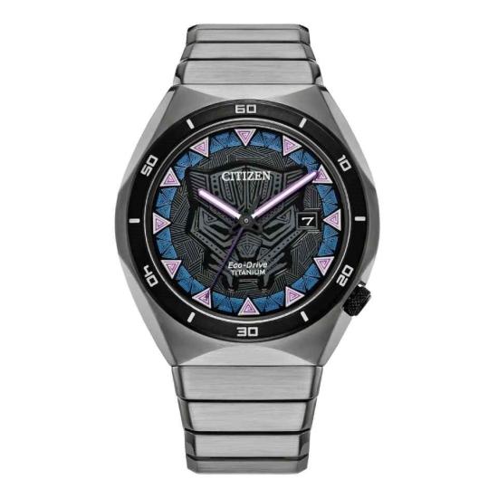 Hodinky Citizen AW1668-50W Eco-Drive Marvel Black Panther Super Titanium